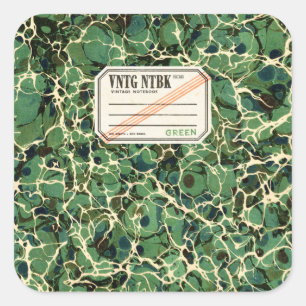 Adesivo Quadrado Vintage Notebook Green VNTG NTBK