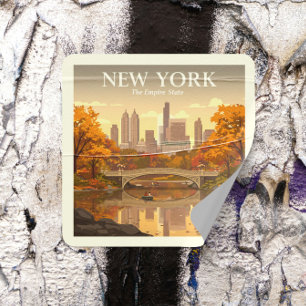 Adesivo Quadrado Vintage Nova York