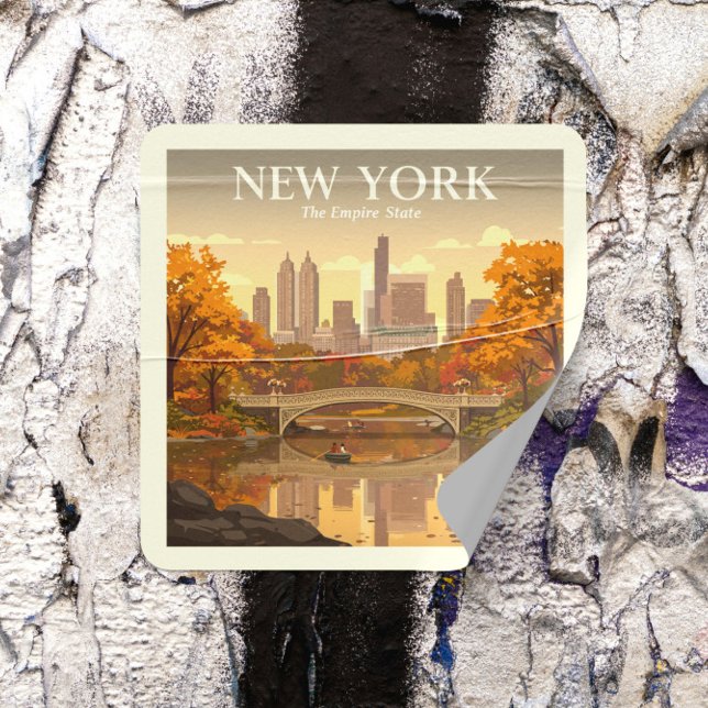 Adesivo Quadrado Vintage Nova York (Criador carregado)
