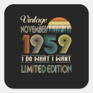 Adesivo Quadrado Vintage Novembro De 1959 What I want Limited Editi