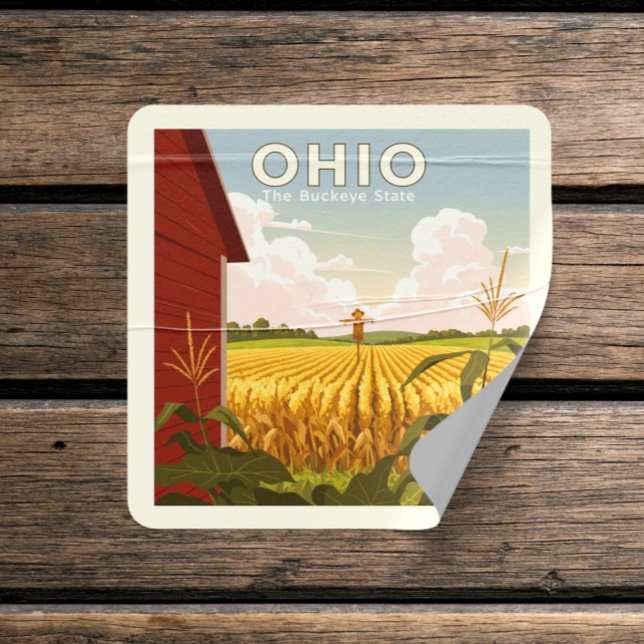 Adesivo Quadrado Vintage Ohio (Criador carregado)