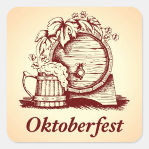 Adesivo Quadrado Vintage Oktoberfest