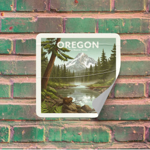 Adesivo Quadrado Vintage Oregon