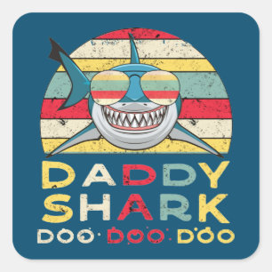 Adesivo Quadrado Vintage Pai Shark "Doo Doo Doo"