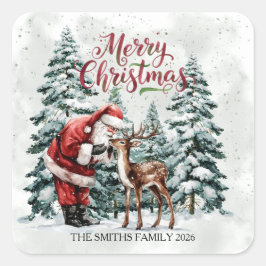 Adesivo Quadrado Vintage Papais noeis e Vintage Praça de Natal