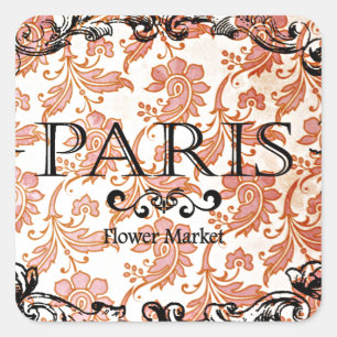 Adesivo Quadrado Vintage Paris Damask