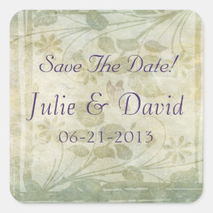 Adesivo Quadrado Vintage Pastel Floral Wedding