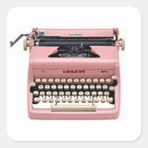 Adesivo Quadrado Vintage Pink Typewrite Stickers (quadrados)