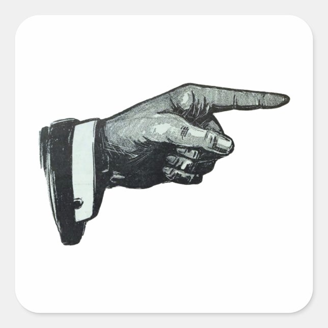 Adesivo Quadrado Vintage Pointing (Frente)