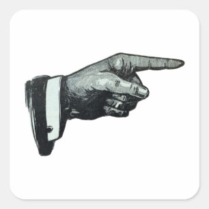 Adesivo Quadrado Vintage Pointing