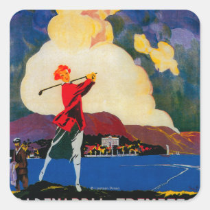 Adesivo Quadrado Vintage PosterEurope de CadenabbiaTremezzo