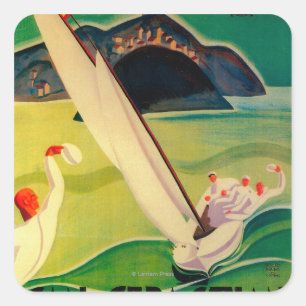 Adesivo Quadrado Vintage PosterEurope de San Sebastian