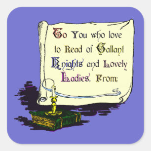 Adesivo Quadrado Vintage Presentation Bookplate Sticker