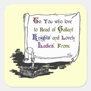 Adesivo Quadrado Vintage Presentation Bookplate Sticker