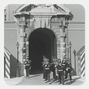 Adesivo Quadrado Vintage Principado de Mônaco palácio principesco 1