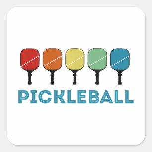 Adesivo Quadrado Vintage Retro Pickleball Funny
