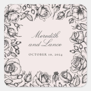 Adesivo Quadrado Vintage Rosa Border Pink Wedkers