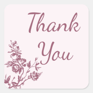Adesivo Quadrado Vintage Rosa Pink Floral Wedker / Selo