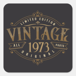 Adesivo Quadrado Vintage Rustic 1973