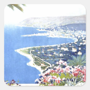 Adesivo Quadrado Vintage San Remo Itália Viagem da Europa