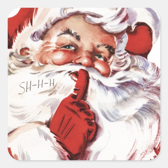 Adesivo Quadrado Vintage Santa Claus (Frente)