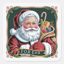 Adesivo Quadrado Vintage Santa Claus Seal Sticker Sticker