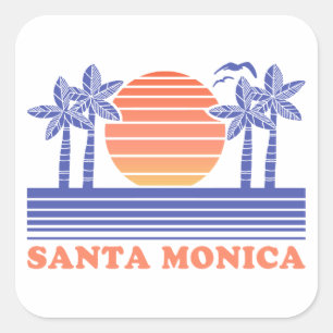 Adesivo Quadrado Vintage Santa Monica