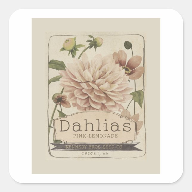 Adesivo Quadrado Vintage Seed Packets Iv (Frente)