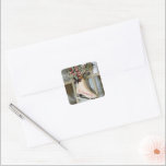 Adesivo Quadrado Vintage Skating Christmas Name Sticker<br><div class="desc">Um Vintage Style Skating Sticker para todas as suas cartas de Natal e pacotes de correspondência. Para personalizar,  basta substituir o nome do exemplo usando nosso modelo fácil.</div>