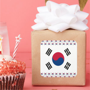 Adesivo Quadrado Vintage South Korea Square Sticker