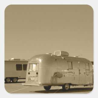 Adesivo Quadrado Vintage Sticker Tin Can Viagem Trailer Shiny Met