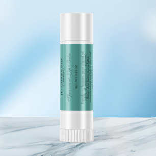 Adesivo Quadrado Vintage style lip balm tube label - teal