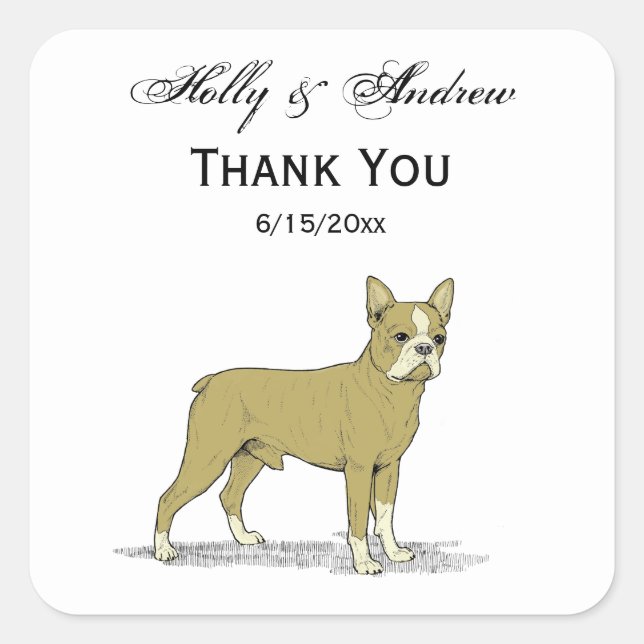 Adesivo Quadrado Vintage Stylized French Bulldog C (Frente)