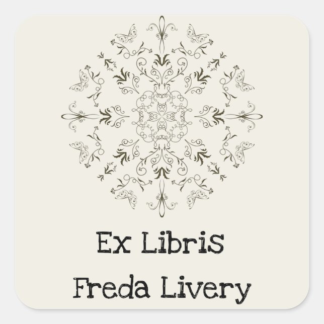Adesivo Quadrado Vintage Swirls Flourish Classic (Frente)