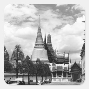 Adesivo Quadrado Vintage Tailândia Chapel Bangkok Palace Real