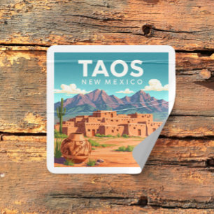 Adesivo Quadrado Vintage Taos Novo México