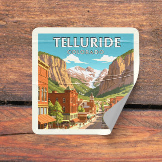 Adesivo Quadrado Vintage Telluride Colorado