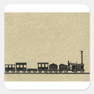 Adesivo Quadrado Vintage Train Stickers