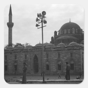 Adesivo Quadrado Vintage Turkey Istambul Beyazit camii Mesquita Can