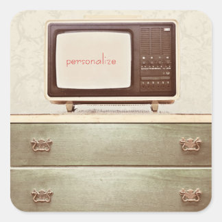 Adesivo Quadrado Vintage TV Star