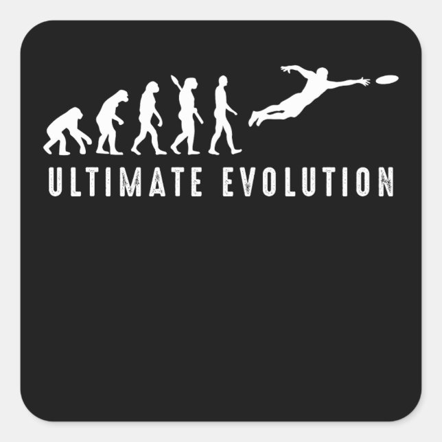 Adesivo Quadrado Vintage Ultimate Frisbee Sport Evolution (Frente)