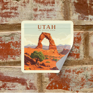Adesivo Quadrado Vintage Utah