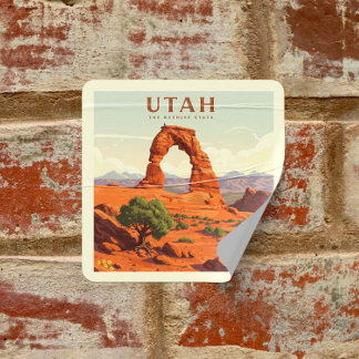 Adesivo Quadrado Vintage Utah