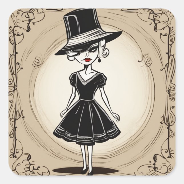 Adesivo Quadrado Vintage VBD Sticker (Frente)