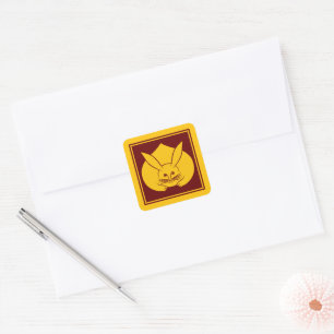 Adesivo Quadrado Vintage - Vermelho Amarelo - Japão - Rabbit Mon -