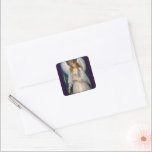 Adesivo Quadrado Vintage Victorian Retro Christmas Angel<br><div class="desc">Nossa coleção de Cartões Natais vintages é projetada para capturar os corações daqueles que apreciam a graça e a beleza de uma era passada. Enviar estas cartas é como enviar um pedaço de história, um lembrete da alegria e do calor que a época de férias traz. Quer você os envie...</div>