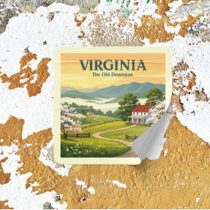 Adesivo Quadrado Vintage Virginia