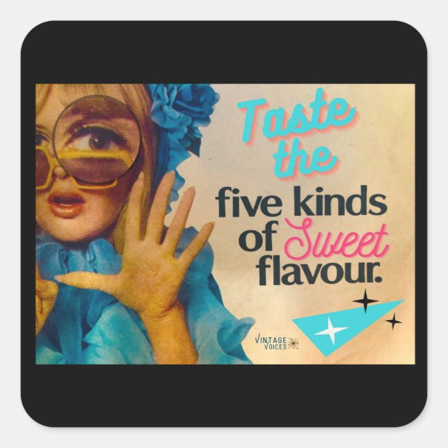 Adesivo Quadrado Vintage Voices Sticker (Frente)