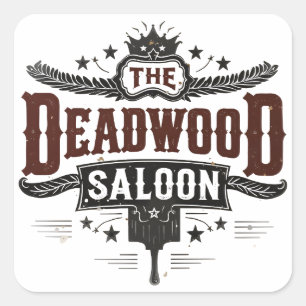 Adesivo Quadrado Vintage Western Saloon