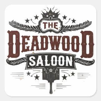 Adesivo Quadrado Vintage Western Saloon